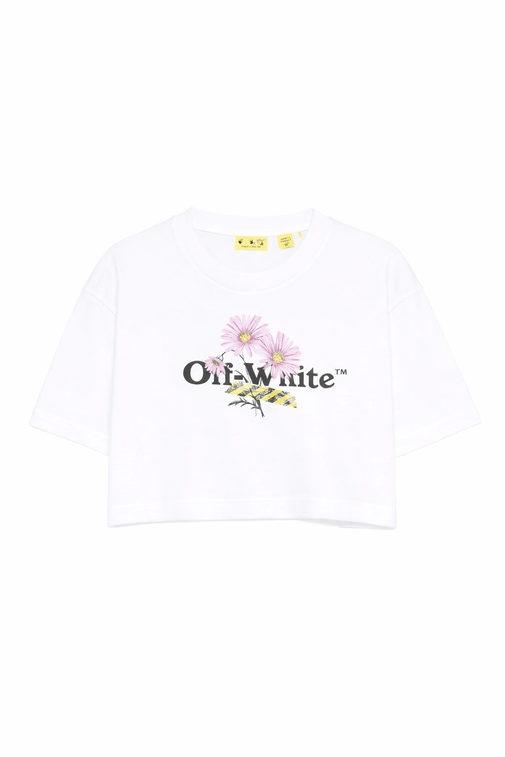 T-shirt per bambina Off - White Kids bianca con stampa grafica floreale sul davanti - Rubino Kids