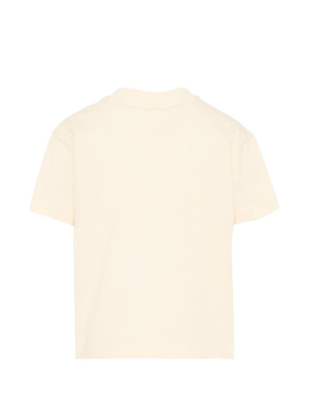 T-shirt per bambina Palm Angels Kids beige con stampa Teddy sul davanti - Rubino Kids