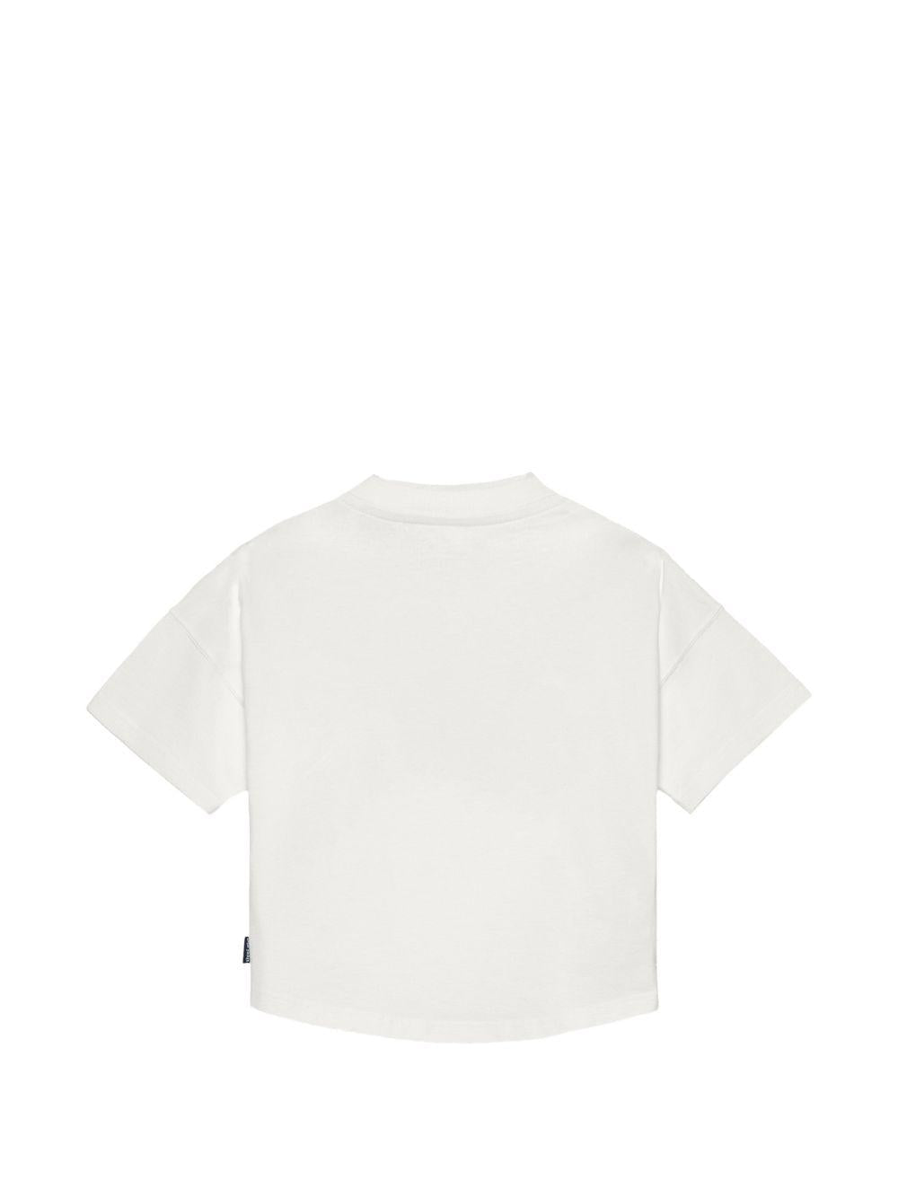 T-shirt per bambina Palm Angels Kids bianca con stampa grafica Teddy Bear - Rubino Kids