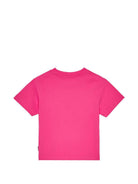 T-shirt per bambina Palm Angels Kids fucsia con stampa grafica Teddy - Rubino Kids