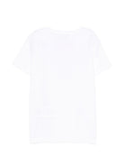 T-shirt per bambina Pucci Junior bianca con stampa logo sul davanti - Rubino Kids