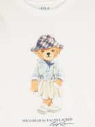 T-shirt per bambina Ralph Lauren Kids bianco con stampa Polo Bear - Rubino Kids