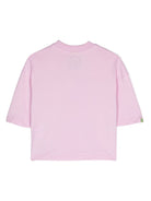 T shirt per bambina rosa Barrow con stampa orso arcobaleno - Rubino Kids