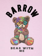 T shirt per bambina rosa Barrow con stampa orso arcobaleno - Rubino Kids