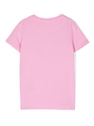 T shirt per bambina rosa con logo John Richmond a firma con dettaglio perline - Rubino Kids