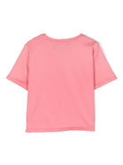 T shirt per bambina rosa con logo Ralph Lauren circolare al centro - Rubino Kids