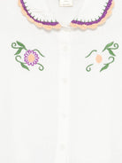 T-shirt per bambina Stella McCartney Kids bianca con colletto alla Peter Pan - Rubino Kids