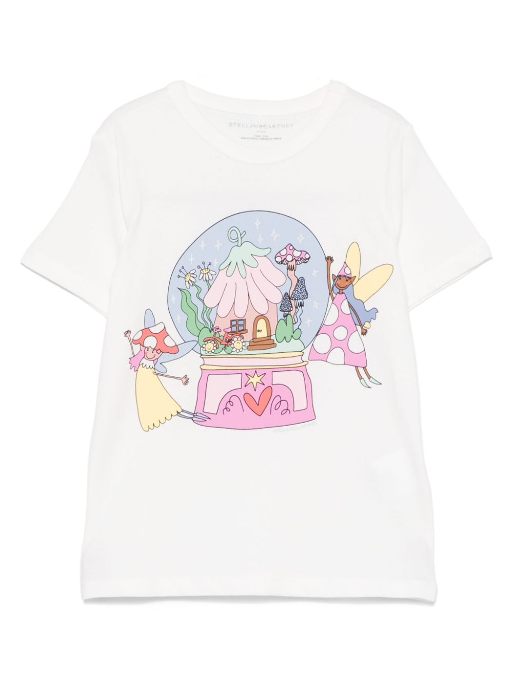 T-shirt per bambina Stella McCartney Kids bianco con stampa illustrazione - Rubino Kids