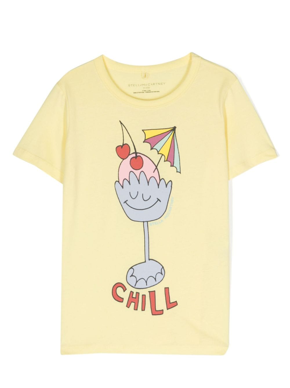 T-shirt per bambina Stella McCartney Kids gialla con stampa centrale gelato chill - Rubino Kids