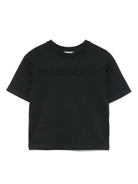 T-shirt per bambina The Marc Jacobs Kids nero con applicazione logo - Rubino Kids