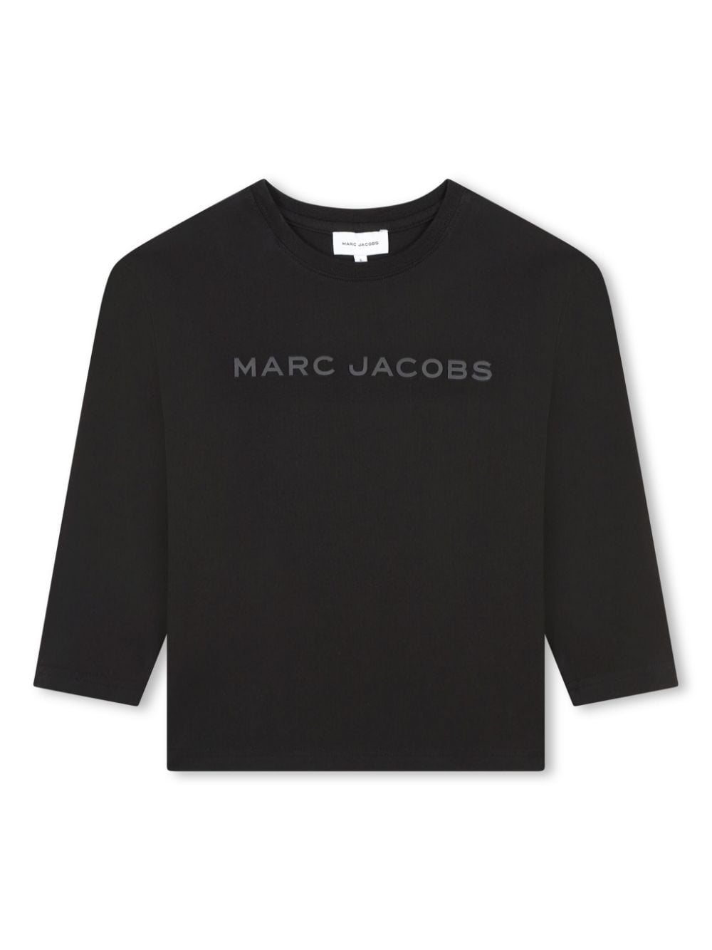 T-shirt per bambina The Marc Jacobs Kids nero con logo in gomma - Rubino Kids