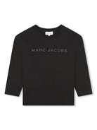 T-shirt per bambina The Marc Jacobs Kids nero con logo in gomma - Rubino Kids