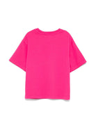 T-shirt per bambina The Marc Jacobs Kids rosa con applicazione logo - Rubino Kids