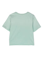 T shirt per bambina verde con logo Ralph Lauren circolare al centro - Rubino Kids