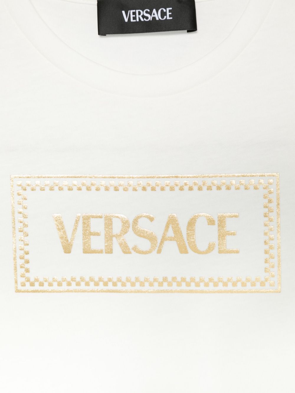 T-shirt per bambina Versace Kids bianco con stampa 90 - Rubino Kids