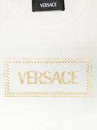 T-shirt per bambina Versace Kids bianco con stampa 90 - Rubino Kids