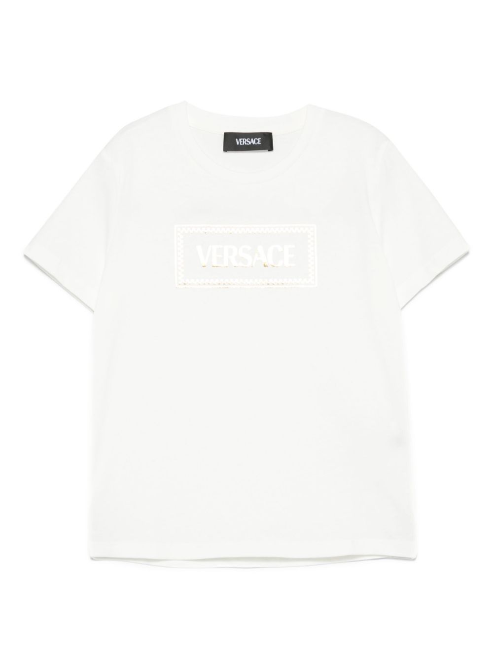 T-shirt per bambina Versace Kids bianco con stampa 90 - Rubino Kids