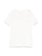 T-shirt per bambina Versace Kids bianco con stampa logo oro - Rubino Kids