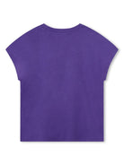 T shirt per bambina viola a giromanica con logo DKNY Est.1989 - Rubino Kids