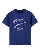 T-shirt per bambini Givenchy Kids blu con stampa logo bianco a lettere - Rubino Kids