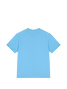 T-shirt per bambini MSGM Kids azzurra con stampa logo - Rubino Kids