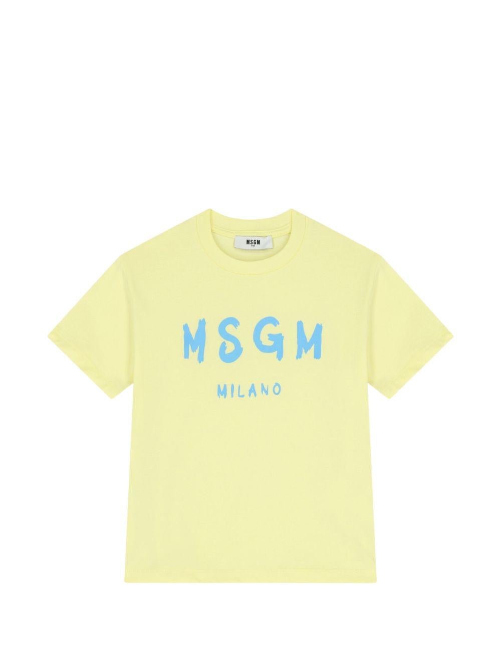T-shirt per bambini MSGM Kids gialla con stampa logo - Rubino Kids