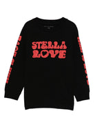 T-shirt per bambini Stella McCartney nera con stampa grafica frontale - Rubino Kids