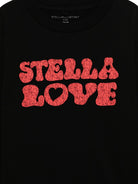 T-shirt per bambini Stella McCartney nera con stampa grafica frontale - Rubino Kids