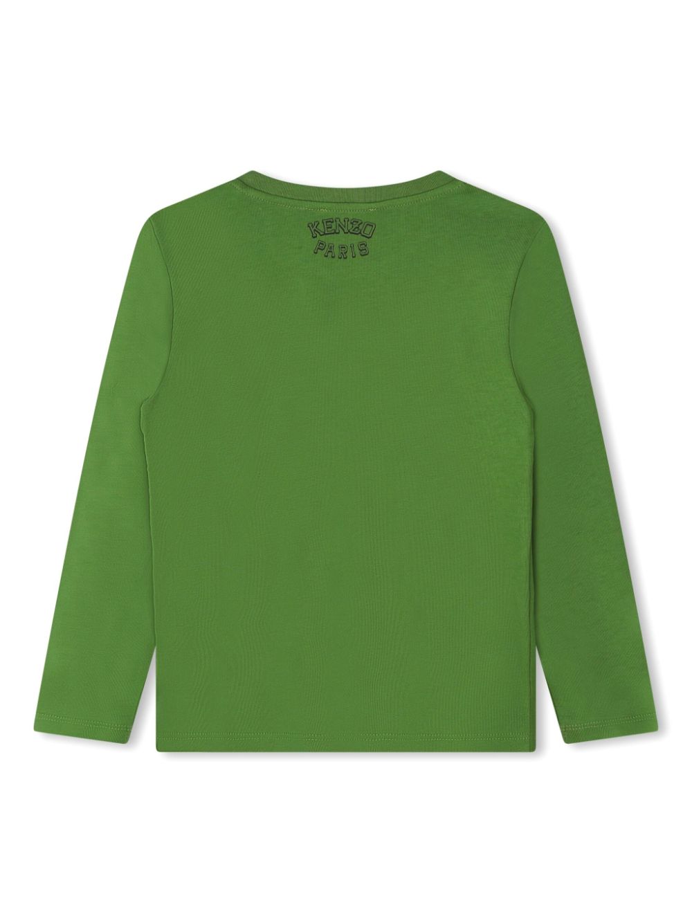 T-shirt per bambino a manica lunga verde con stampa tigre Kenzo - Rubino Kids