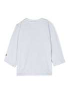 T shirt per bambino azzurra a maniche lunghe con logo Boss Kids bianco azzurro - Rubino Kids