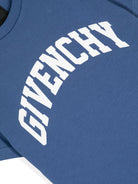 T shirt per bambino azzurra con logo Givenchy ad arco bianco - Rubino Kids