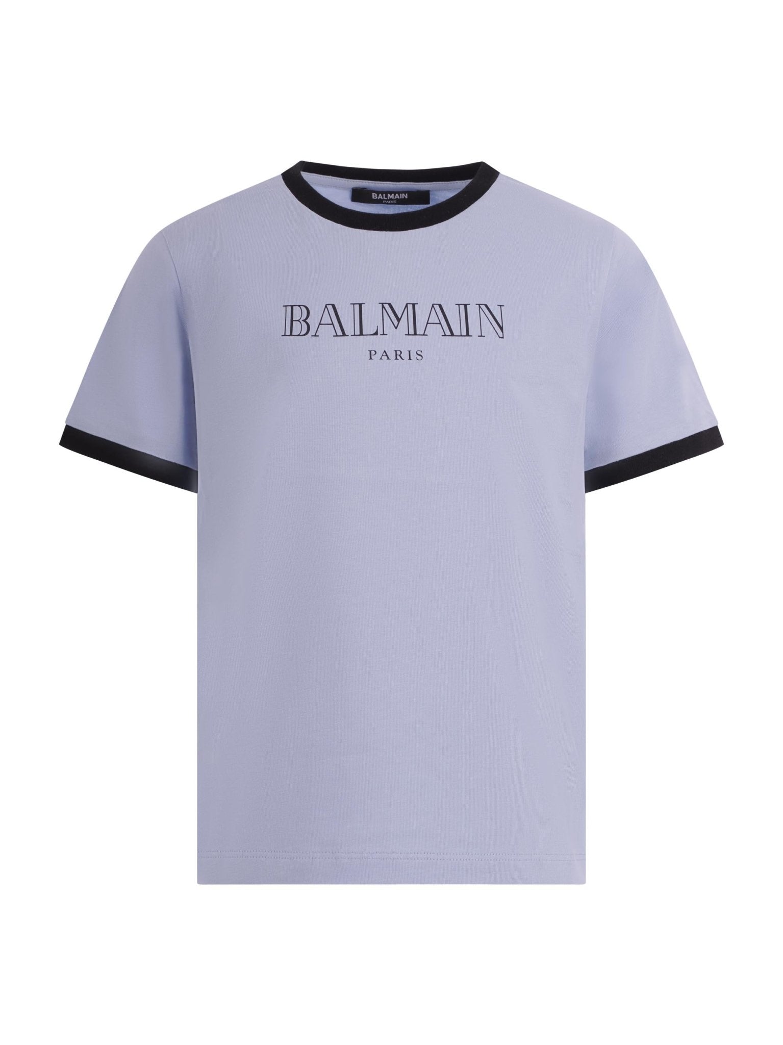 T-shirt per bambino Balmain Kids azzurra con stampa del logo sul davanti - Rubino Kids