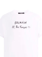 T-shirt per bambino Balmain Kids bianca con logo sul davanti - Rubino Kids