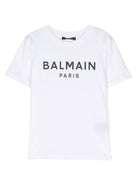 T-shirt per bambino Balmain Kids bianco con stampa logo sul petto - Rubino Kids