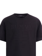 T-shirt per bambino Balmain Kids nera con logo sul davanti - Rubino Kids