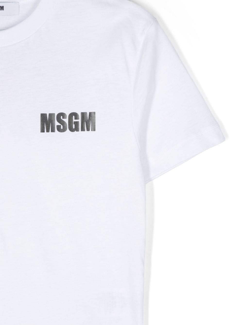 T shirt per bambino bianca con logo minimale MSGM laterale a font stampato - Rubino Kids