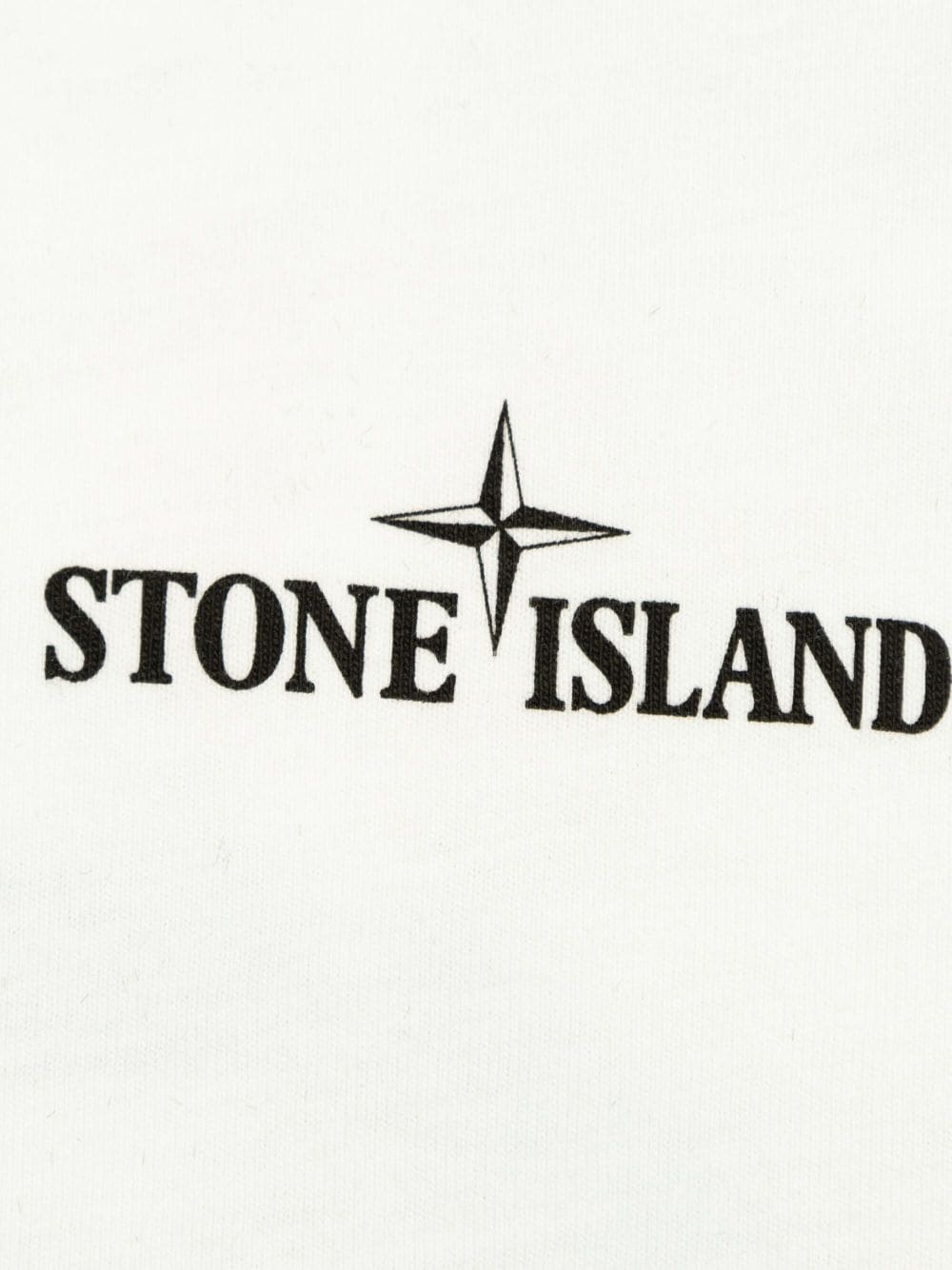 T shirt per bambino bianca con logo Stone Island centrale minimal con rosa dei venti - Rubino Kids