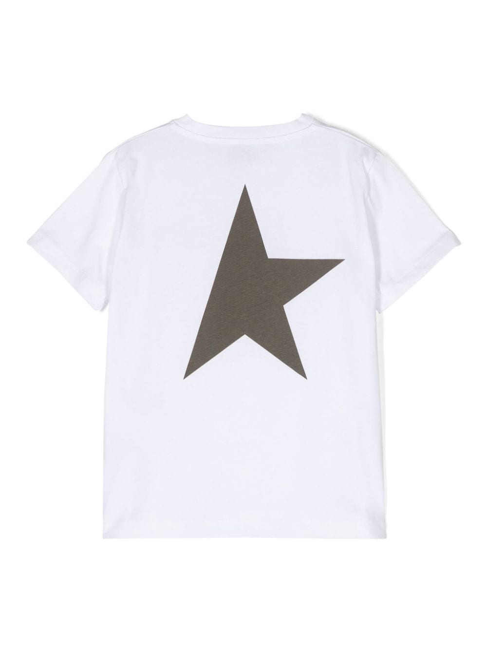 T shirt per bambino bianca con stampa logo Golden Goose Star sul taschino - Rubino Kids