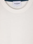 T shirt per bambino bianca con stampa Trussardi multicolor laterale - Rubino Kids