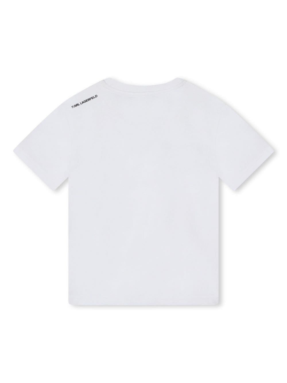 T shirt per bambino bianca Karl Lagerfeld con stampa centrale logo ombreggiato - Rubino Kids