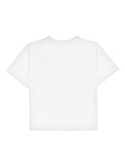 T shirt per bambino bianca Moschino con stampa trionfale di alloro - Rubino Kids