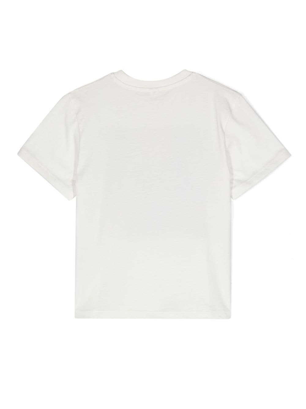 T shirt per bambino bianca Stella McCartney Kids con stampa griglia multicolor - Rubino Kids