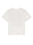 T shirt per bambino bianca Stella McCartney Kids con stampa griglia multicolor - Rubino Kids