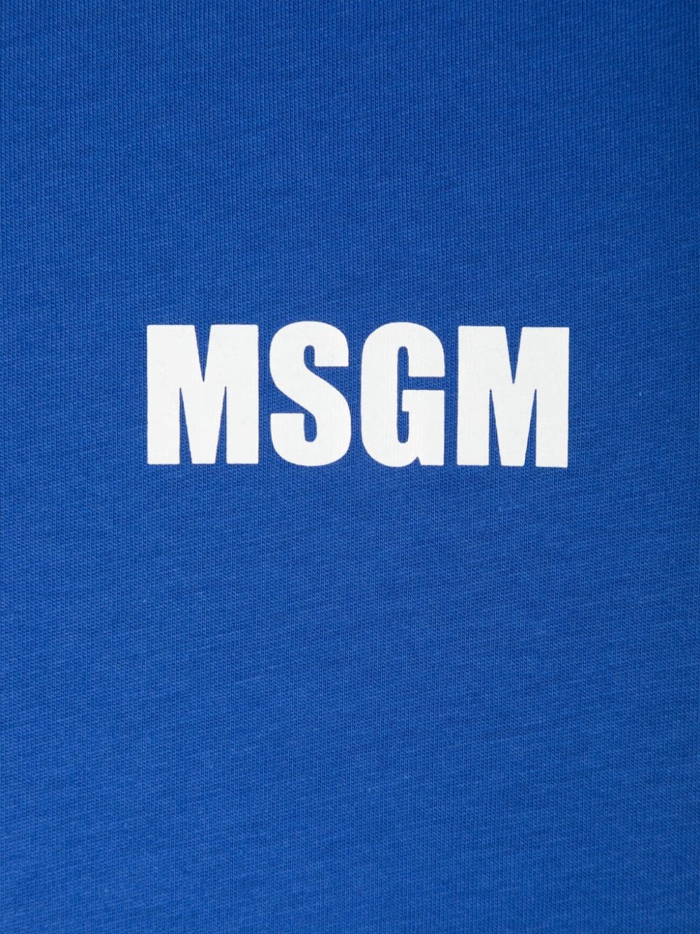 T shirt per bambino blu con logo minimale MSGM laterale a font stampato bianco - Rubino Kids