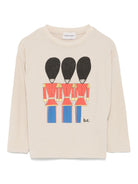 T-shirt per bambino Bobo Choses Little Tin Soldiers beige con stampa soldatini - Rubino Kids