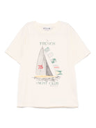 T-shirt per bambino Bonpoint beige thibald con stampa sul davanti - Rubino Kids