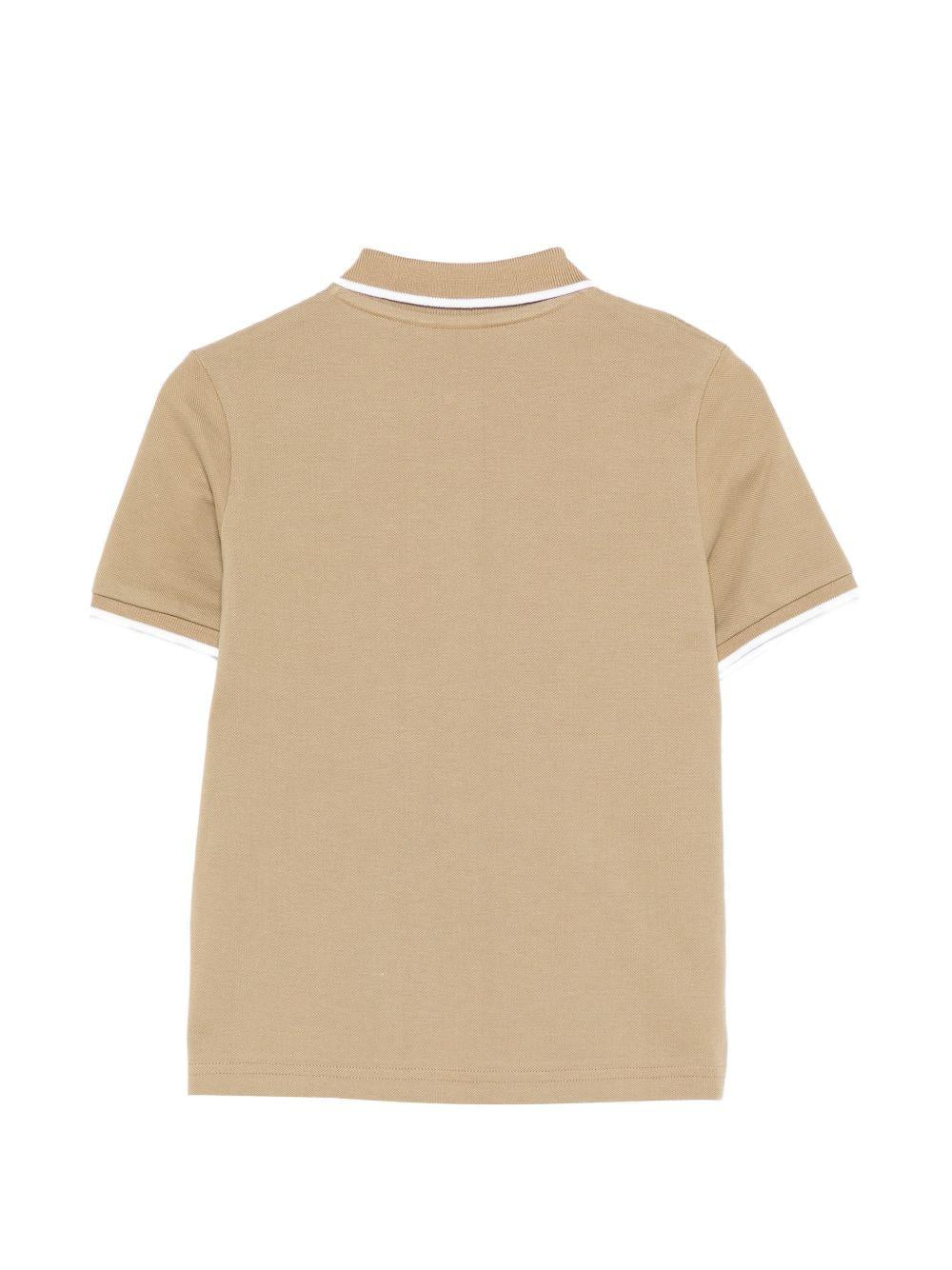 T-shirt per bambino Boss Kids beige con colletto stile polo - Rubino Kids