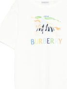 T-shirt per bambino Burberry Kids bianca con Equestrian Knight sul davanti - Rubino Kids