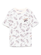 T-shirt per bambino Burberry Kids bianca con stampa ombrello - Rubino Kids