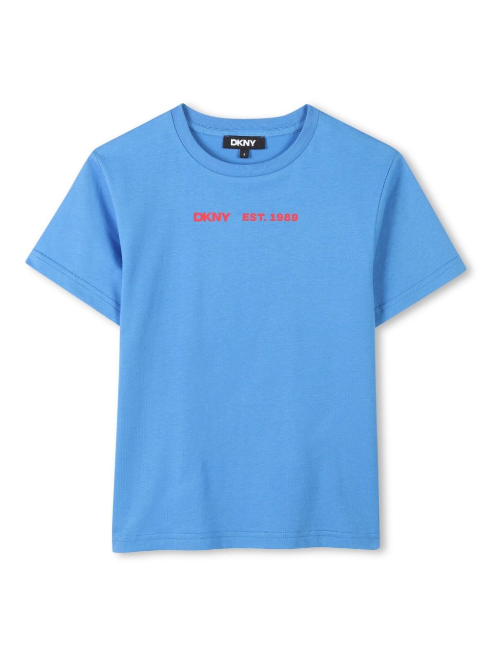 T-shirt per bambino Dkny Kids azzurro con stampa con logo sul davanti - Rubino Kids